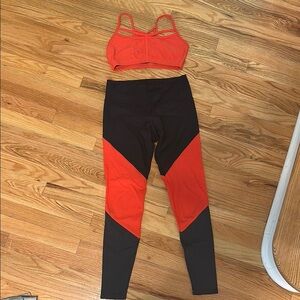 Onzie Orange and Black Activewear Set